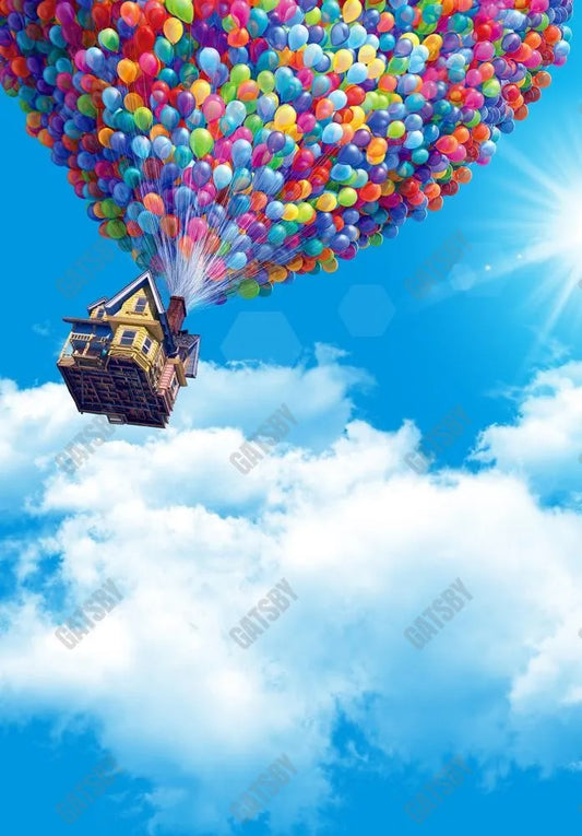 Gatsby Flying House Blue Sky Photography Backdrop Gbsx-00699 - Gatsby Backdrop
