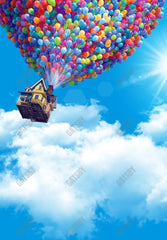 Gatsby Flying House Blue Sky Photography Backdrop Gbsx-00699 - Gatsby Backdrop