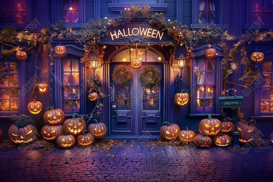 Gatsby Halloween Purple Doorway Photography Backdrop Gbsx-00632 - Gatsby Backdrop