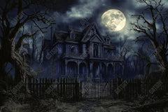 Gatsby Halloween Spooky Forest Haunted House Photography Backdrop Gbsx-01036 - Gatsby Backdrop