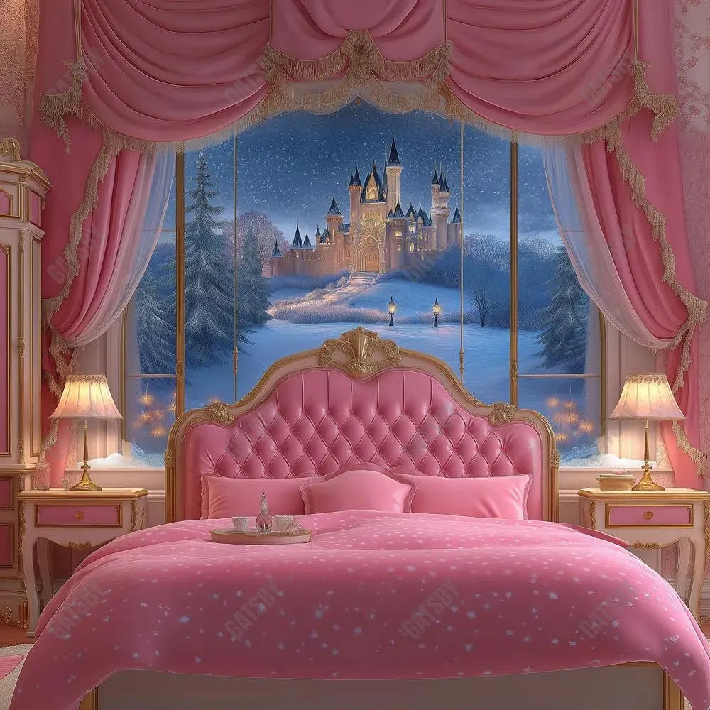 Gatsby Holiday Royal Pink Room Headboard Photography Backdrop Gbsx-01019 - Gatsby Backdrop