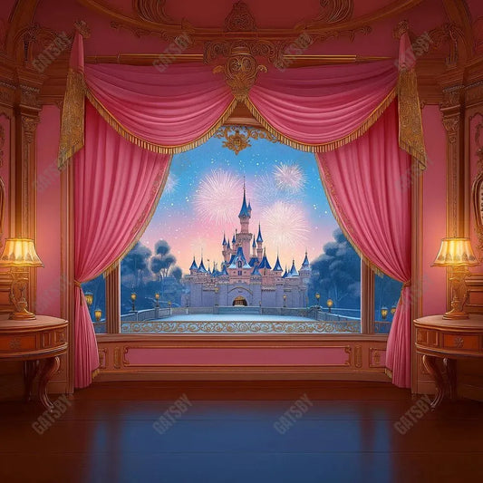 Gatsby Holiday Royal Pink Room Window Photography Backdrop Gbsx-01018 - Gatsby Backdrop