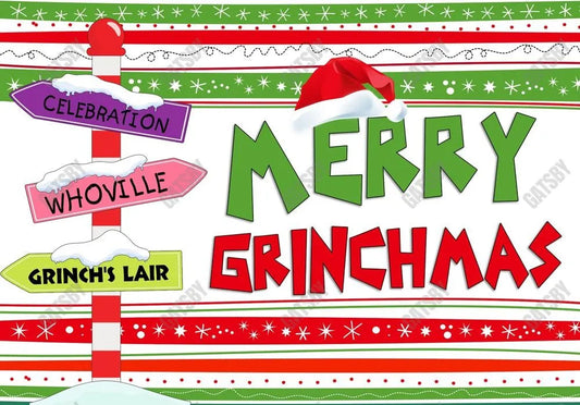 Gatsby Merry Grinchmas Photography Backdrop Gbsx-00687 - Gatsby Backdrop