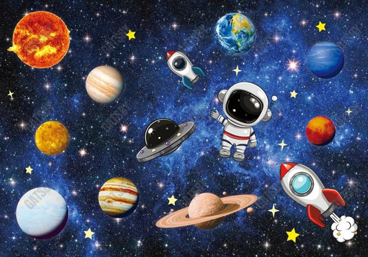 Gatsby Outer Space Galaxy Universe Rockets Photography Backdrop Gbsx-00492 - Gatsby Backdrop