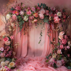 Gatsby Pink Floral Arch Photography Backdrop GBSX-00009 - Gatsby Backdrop