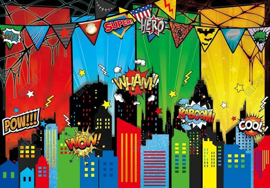 Gatsby Superhero Cityscape Photography Backdrop Gbsx-00931 - Gatsby Backdrop