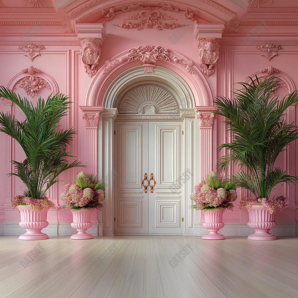 Gatsby Tropical Pink Door Photography Backdrop Gbsx-00313 - Gatsby Backdrop