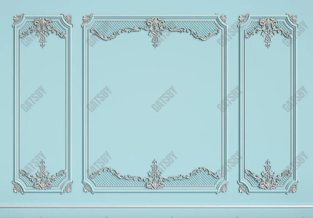 Gatsby Vintage Blue Panel Wall Photography Backdrop Gbsx-00676 - Gatsby Backdrop