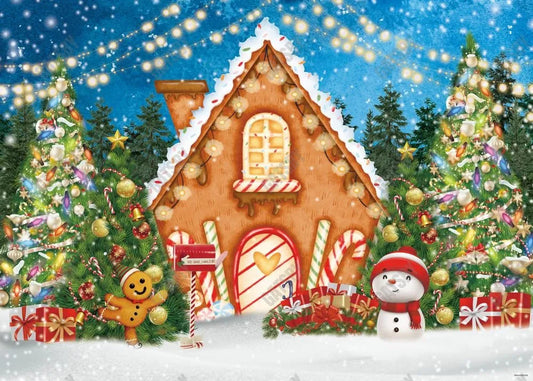 Gingerbread House Backdrop - Gatsby Backdrop