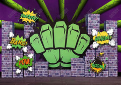 Green Superhero Theme Backdrop - Gatsby Backdrop
