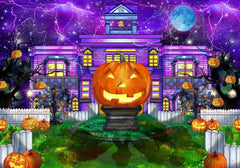 Halloween Haunted House NIght Backdrop - Gatsby Backdrop