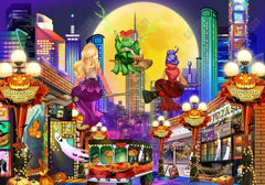 Halloween Magic Witches Town Street Backdrop - Gatsby Backdrop