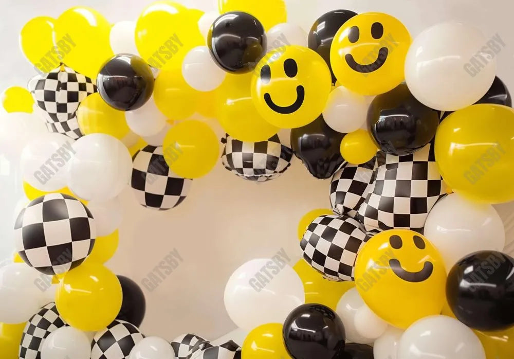 Happy Face Balloons Kids Backdrop - Gatsby Backdrop