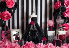 Luxury Black Pink Girl Backdrop - Gatsby Backdrop