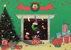 Merry Grinchmas Theme Fireplace Backdrop - Gatsby Backdrop