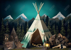 Mountains Adventure Tent Backdrop - Gatsby Backdrop