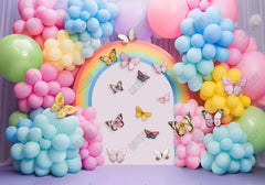 Pastel Butterfly Birthday Rainbow Arch Photography Backdrop - Gatsby Backdrop