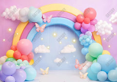 Pastel Rainbow Dream Cake Smash Photography Backdrop - Gatsby Backdrop