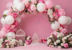 Pink Flowers Arch Backdrop - Gatsby Backdrop