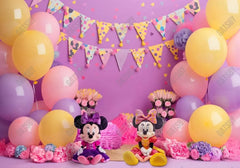 Pink Mouse Cake Smash Birthday Backdrop - Gatsby Backdrop