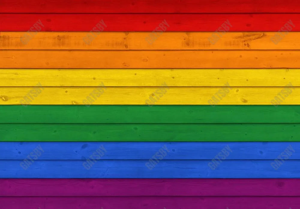 Rainbow Wood Photography Backdrop GBSX-99879 - Gatsby Backdrop
