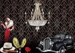 Roaring 20's the Great Gatsby Themed Party Backdrop - Gatsby Backdrop