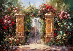Spring Garden Gate Photography Backdrop - Gatsby Backdrop