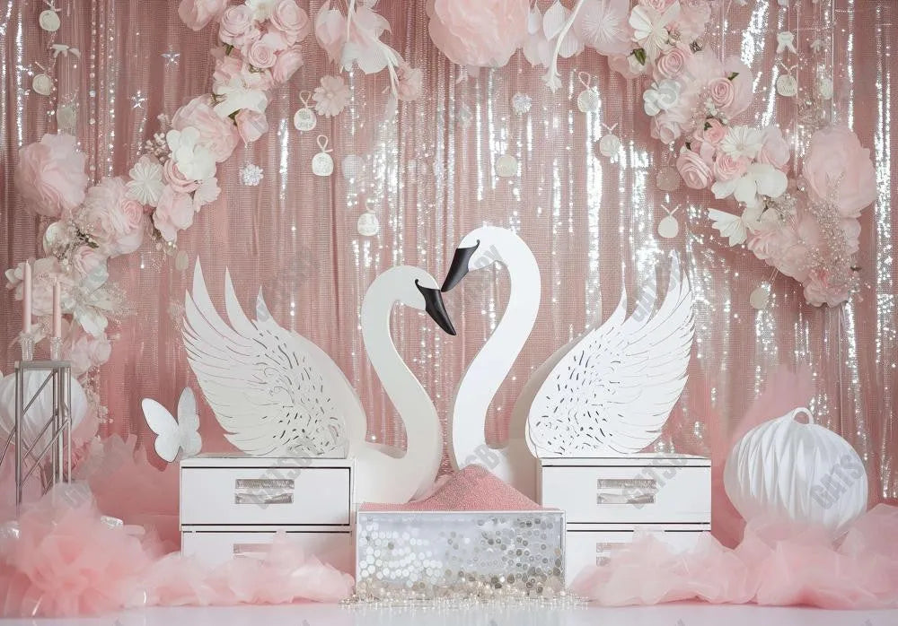 Swan Cake Smash Backdrop - Gatsby Backdrop