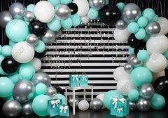 Teal Blue Balloon Arch Backdrop - Gatsby Backdrop