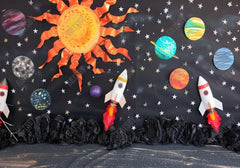 Universe Space Rockets Cutout Backdrop - Gatsby Backdrop