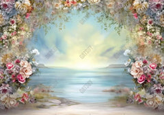Vintage Beach Floral Painting Photography Backdrop - Gatsby Backdrop