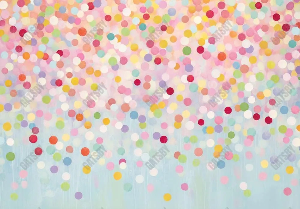 Watercolor Colorful Dots Backdrop - Gatsby Backdrop