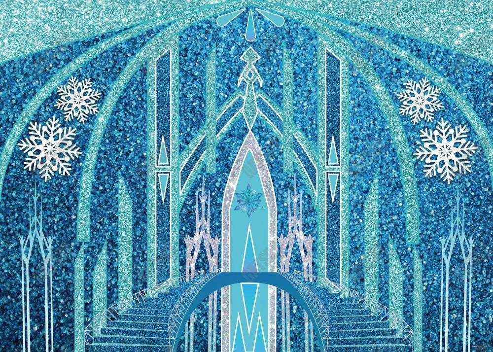 Winter Blue Castle Backdrop - Gatsby Backdrop