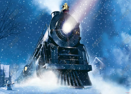 Winter Christmas Train Backdrop - Gatsby Backdrop