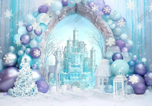 Winter Wonderland Princess Castle Backdrop - Gatsby Backdrop