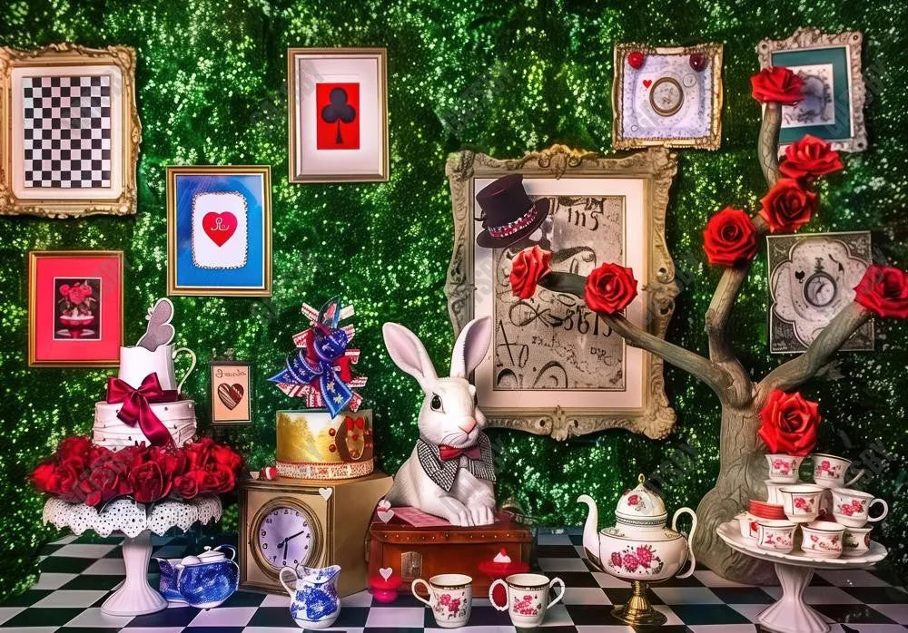 Wonderland Tea Party Cake Smash Backdrop - Gatsby Backdrop