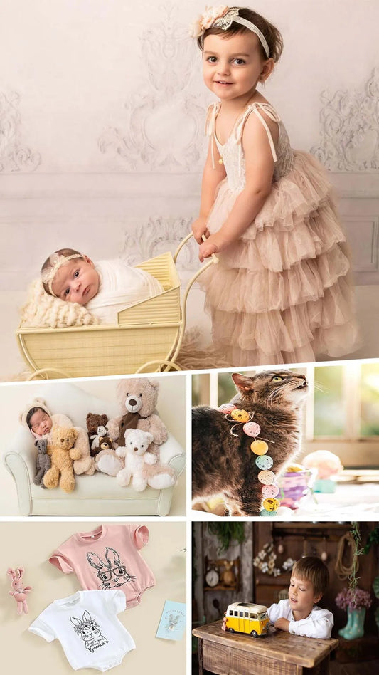 Playful Easter Toddler Photoshoot Themes - Gatsby Backdrop