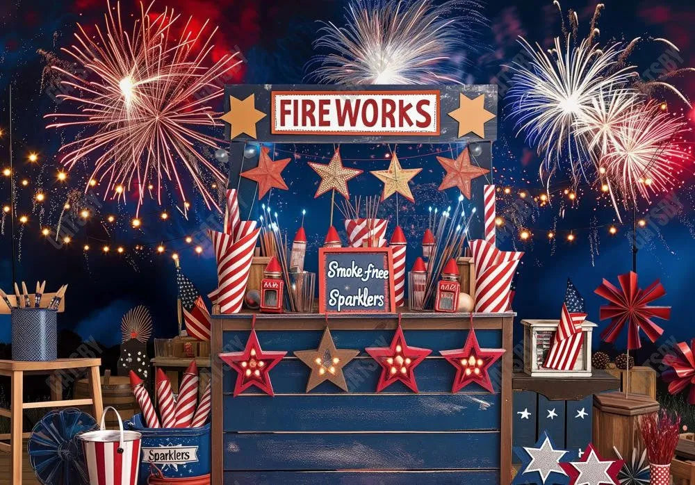 4th of July Firework Stand Backdrop - Gatsby Backdrop