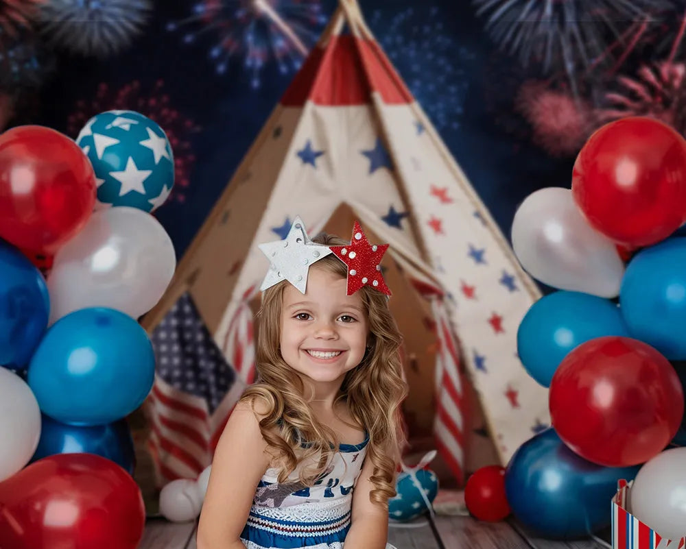 4th of July Fireworks Tent Backdrop - Gatsby Backdrop