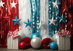 4th of July Patriotic Stars Backdrop - Gatsby Backdrop