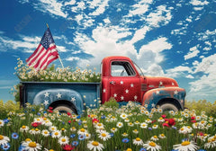 4Th Of July Truck Photography Backdrop Ym8C-B0450 - Gatsby Backdrop