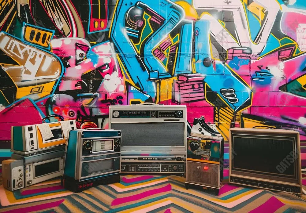 80s 90s Graffiti Backdrop - Gatsby Backdrop