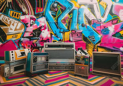 80s 90s Graffiti Backdrop - Gatsby Backdrop