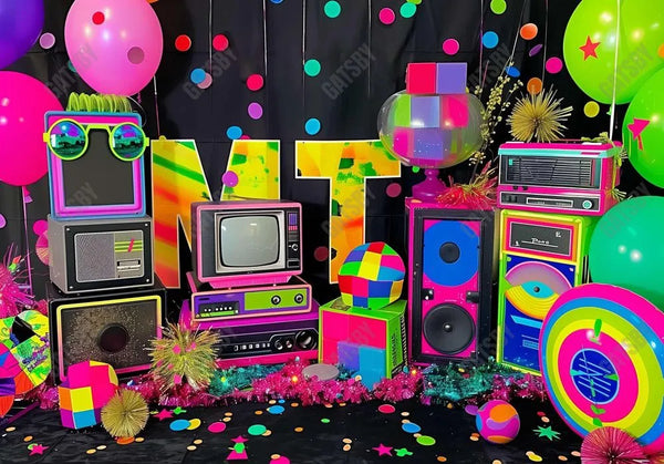 80s Retro Hip Pop Backdrop – Gatsby Backdrop