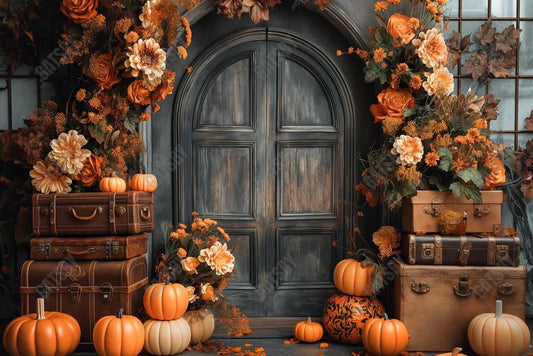 Gatsby Autumn Arched Door Floral Photography Backdrop Gbsx-00549