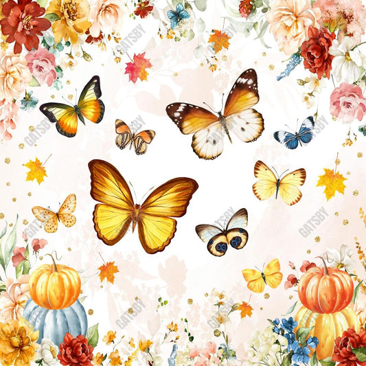 Gatsby Autumn Butterfly Floral Photography Backdrop GBSX-00126