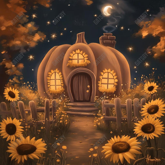 Gatsby Autumn Divine Pumpkin Hollow Cottage Photography Backdrop Gbsx-01164