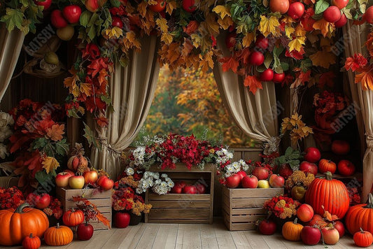 Gatsby Autumn Harvest Garden Apples  Photography Backdrop Gbsx-01132