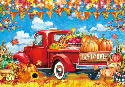 Gatsby Autumn Harvest Fall Truck Photography Backdrop GBSX-00181