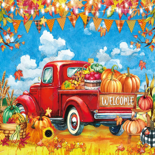 Gatsby Autumn Harvest Fall Truck Photography Backdrop GBSX-00181